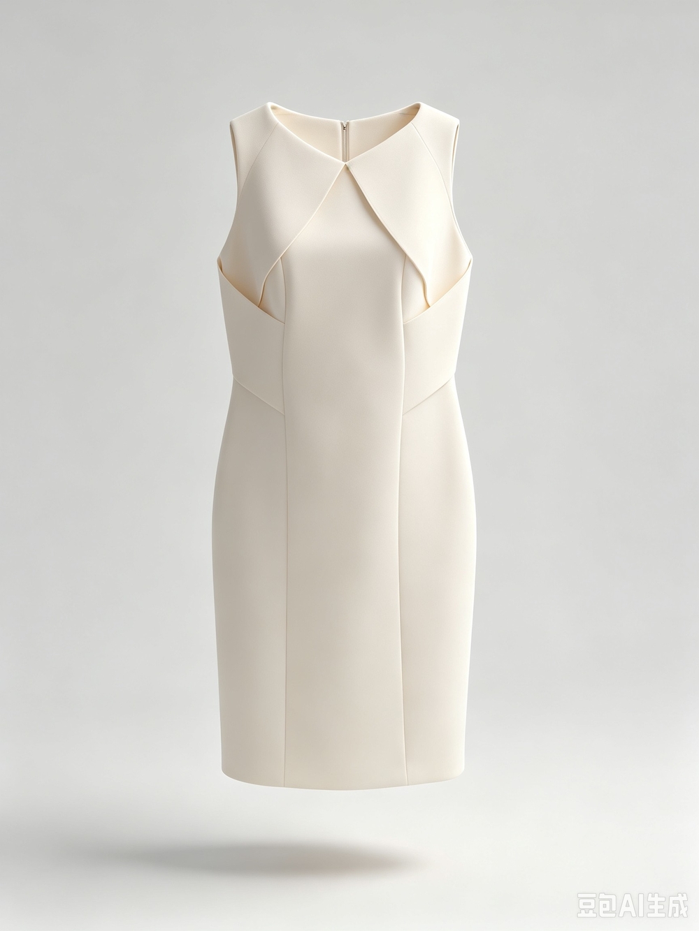 Boss Sleeveless Cream Sheath Dress